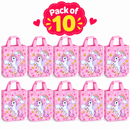 Pack of 10 Pink Unicorn Gift Bags