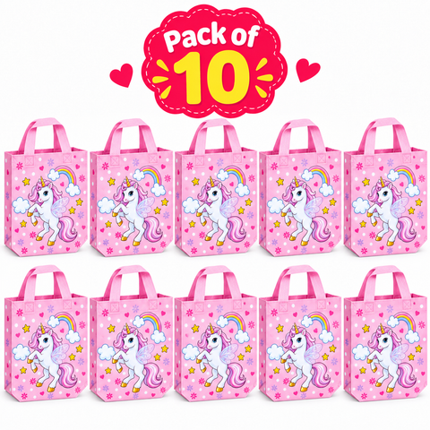 Pack of 10 Pink Unicorn Gift Bags