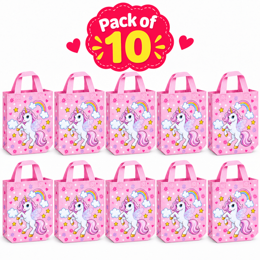 Pack of 10 Pink Unicorn Gift Bags