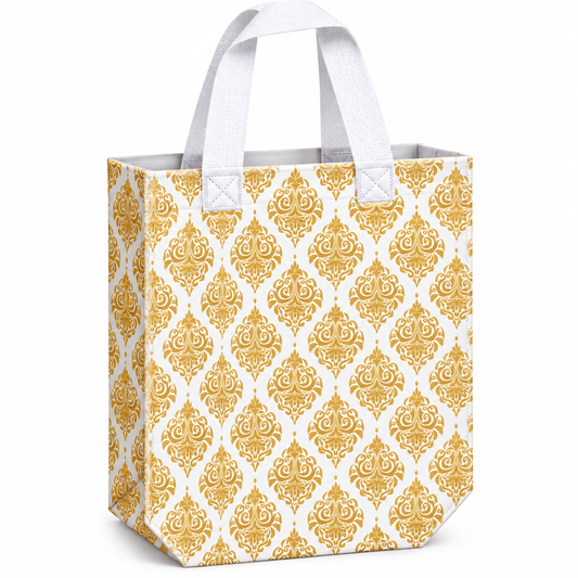 Pack of 10 Golden Floral Gift Bags