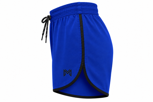 Men’s Blue & Black Athletic Running Shorts with Contrast Piping & Drawstring | Gym & Sports Shorts