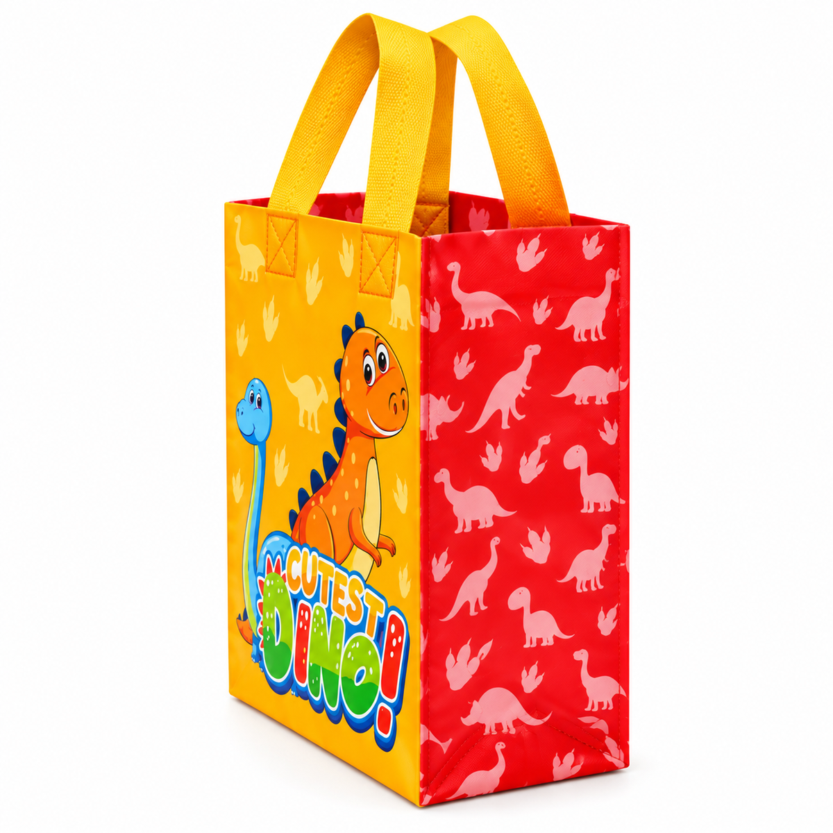 Pack of 10 Cute Dinosaur Printed Gift Bags | Colorful Kids Party Return Gift Bags