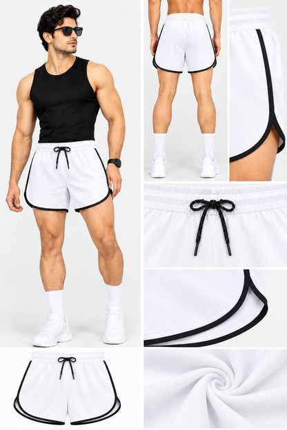 Men's White Sports Shorts | Quick Dry Gym, Running & Workout Shorts