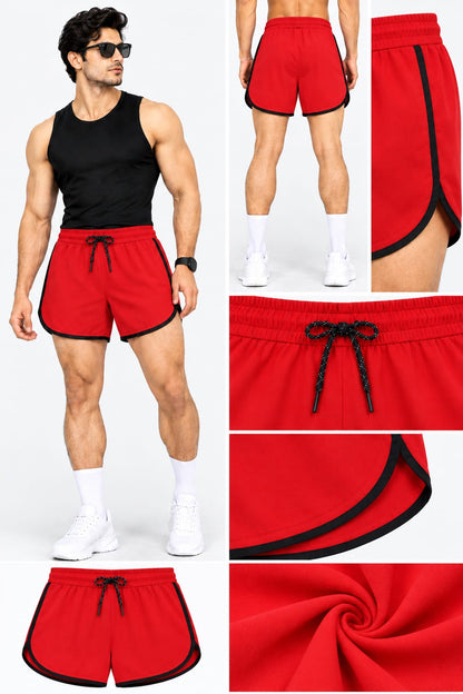 Men's Red Sports Shorts | Quick Dry Gym, Running & Workout Shorts