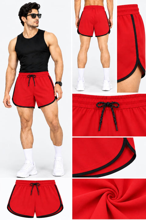Men's Red Sports Shorts | Quick Dry Gym, Running & Workout Shorts