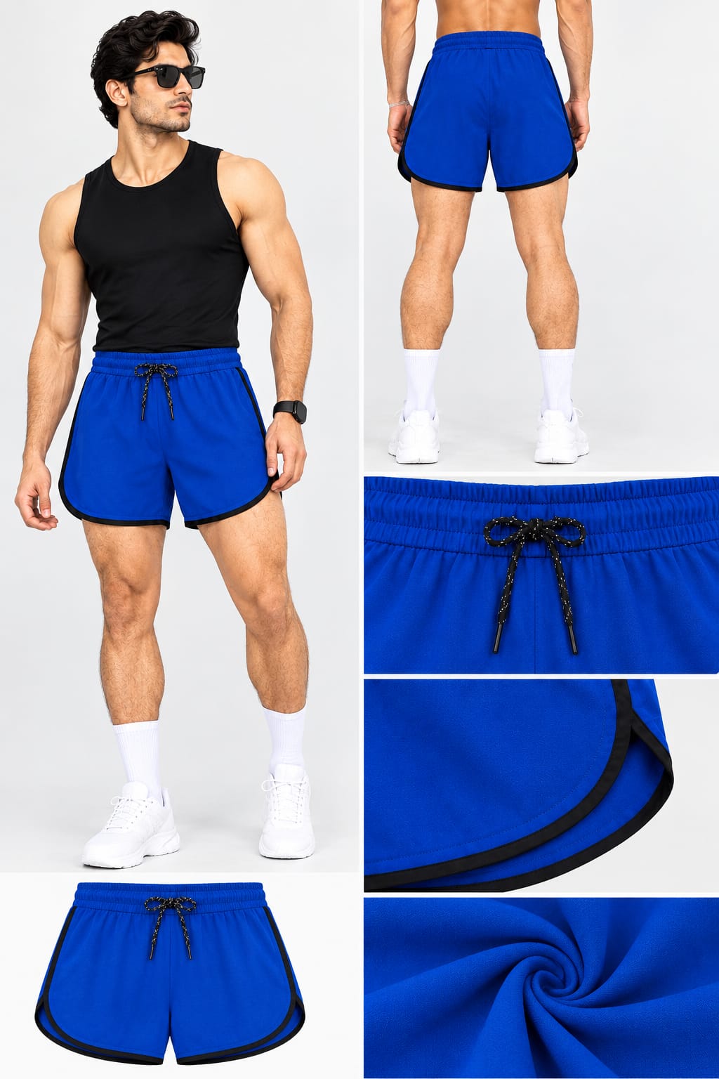 Men's Blue Sports Shorts | Quick Dry Gym, Running & Workout Shorts