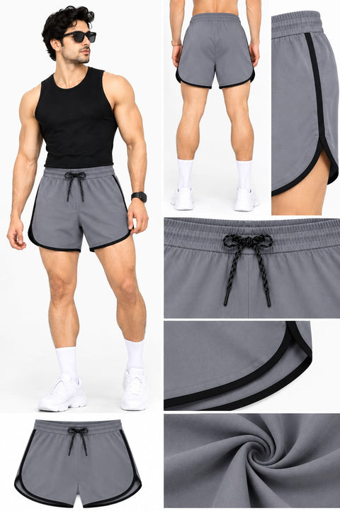 Men's Grey Sports Shorts | Quick Dry Gym, Running & Workout Shorts
