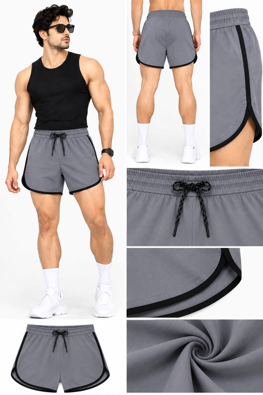 Men's Grey Sports Shorts | Quick Dry Gym, Running & Workout Shorts